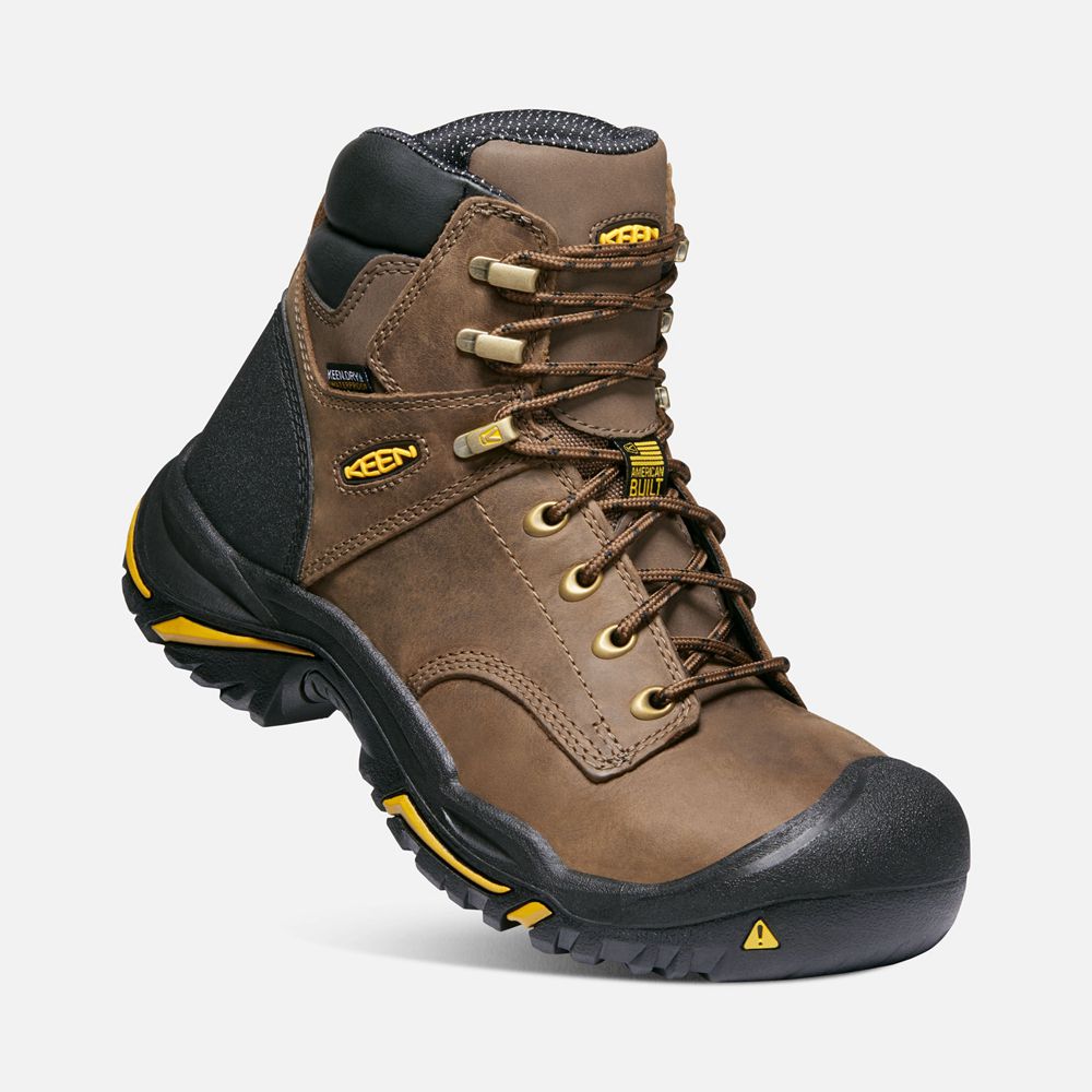 Keen Trekking Bot Erkek Kahverengi - Mt Vernon 6\" (Steel Toe) - Türkiye TSBM83591